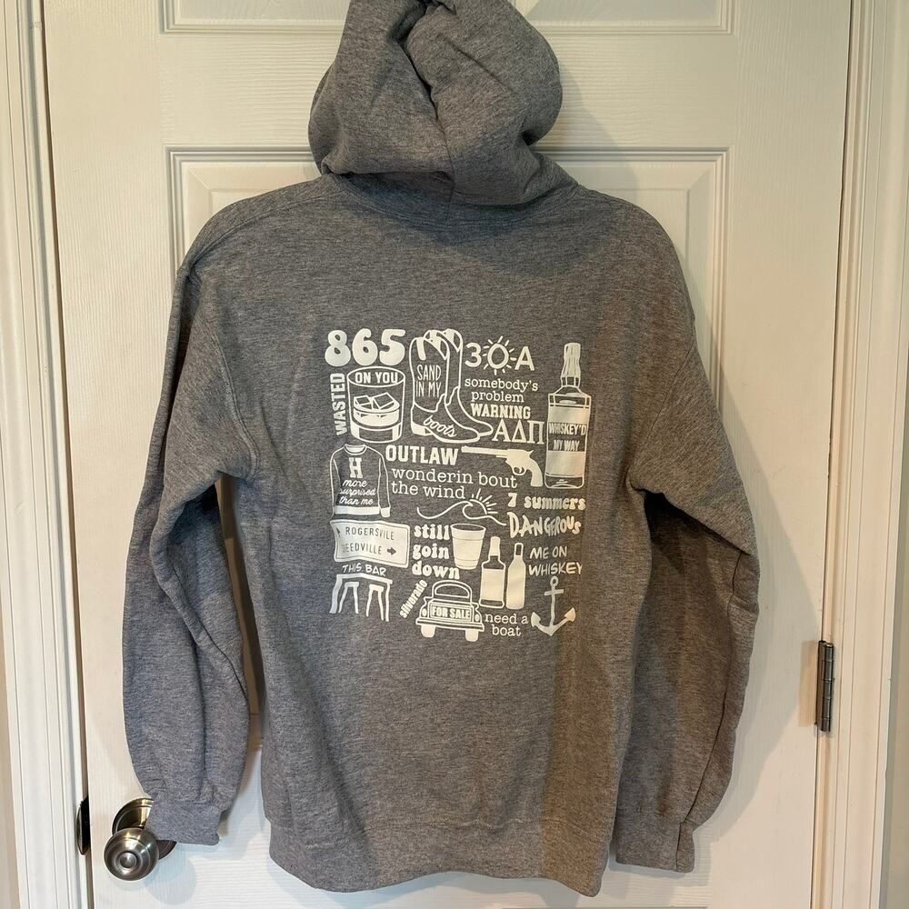Morgan Wallen Song Hoodie Gray Small